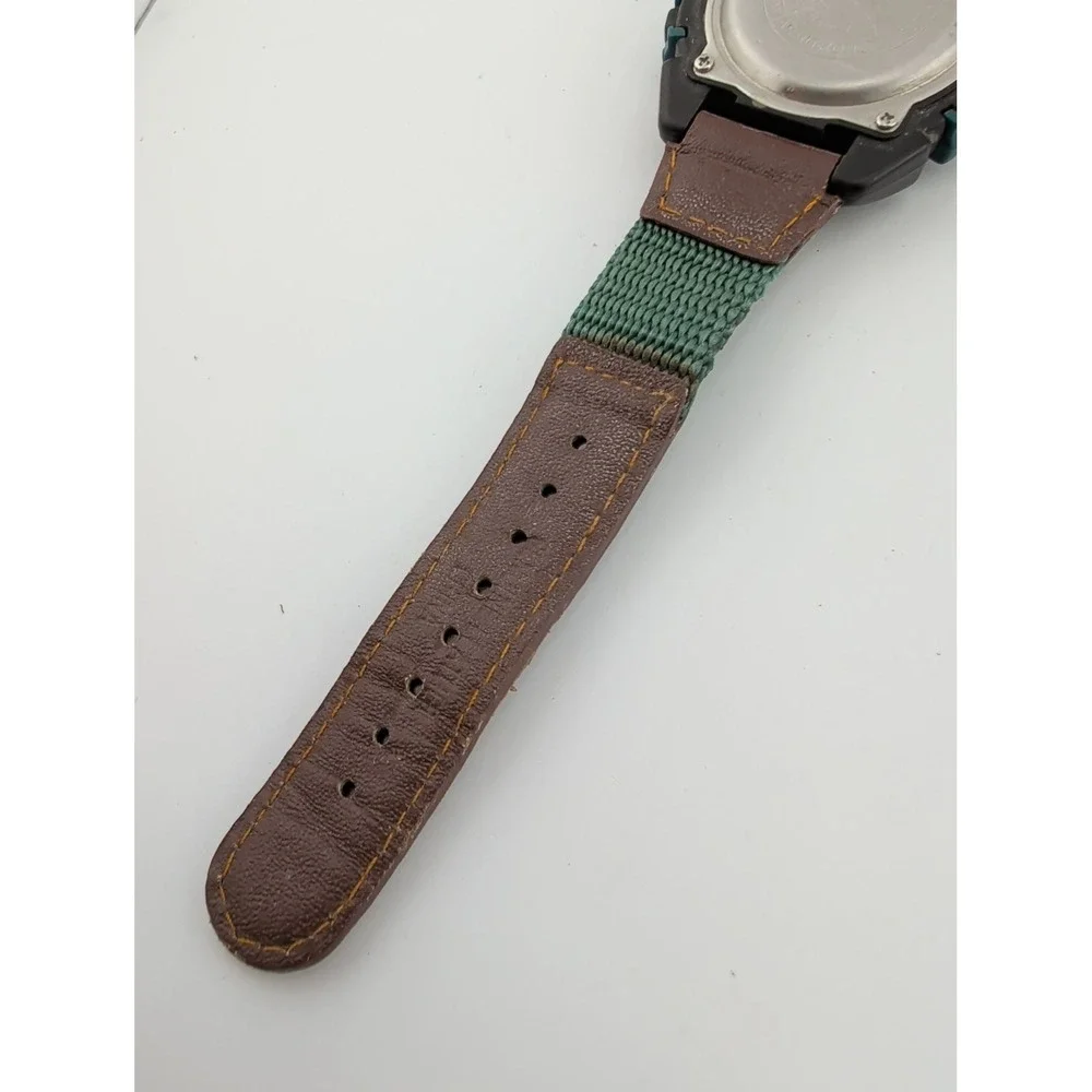 Armitron Instalite All-Sport Mens Watch 40mm Green Alarm Chrono- New Battery